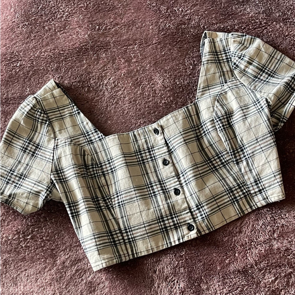Urban renewal remnants femme plaid crop top - Picture 2 of 6